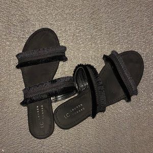 LC by Lauren Conrad Black Fringe Sandals